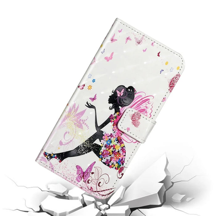 For Samsung Galaxy S20 FE 4G/5G/S20 Lite/S20 FE 2022 Light Spot Decor Pattern Printing Leather Case - Beauty Girl - 6