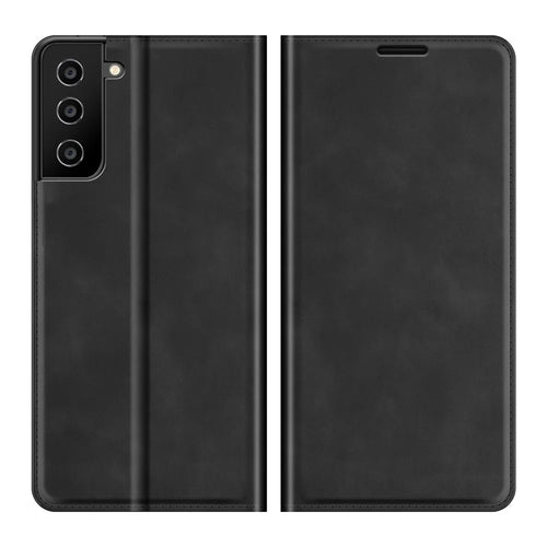 Auto-Absorbed Skin-Touch Folio Flip Leather Protector with Wallet for Samsung Galaxy S21 5G / S21 4G - Black - 1