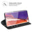 Auto-Absorbed Skin-Touch Folio Flip Leather Protector with Wallet for Samsung Galaxy S21 5G / S21 4G - Black - 4
