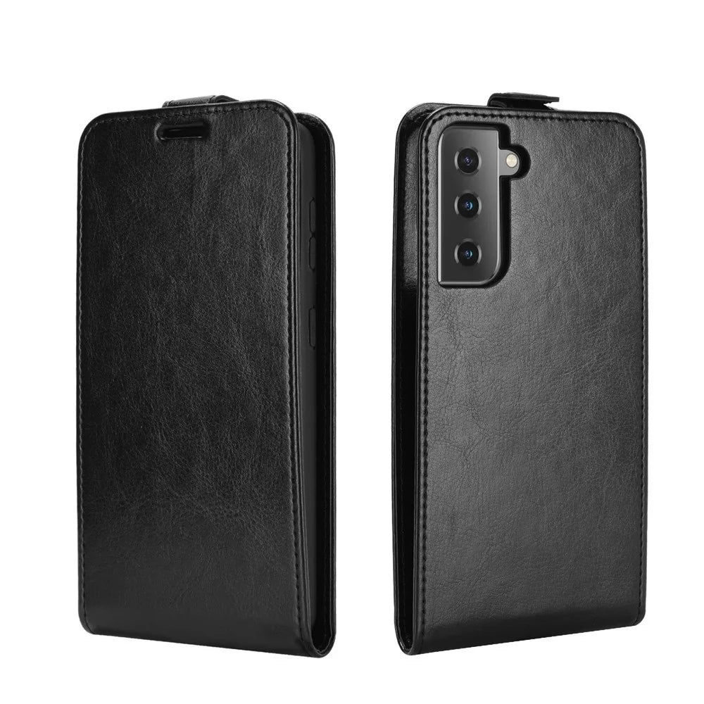 Vertical Flip Crazy Horse Texture Leather Case with Card Slot for Samsung Galaxy S21 5G/S21 4G - Black - 4