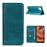 Retro Style Split Leather Case with Wallet + Stand for Samsung Galaxy A12 - Green - 1