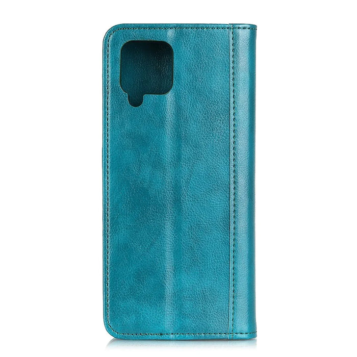 Retro Style Split Leather Case with Wallet + Stand for Samsung Galaxy A12 - Green - 3