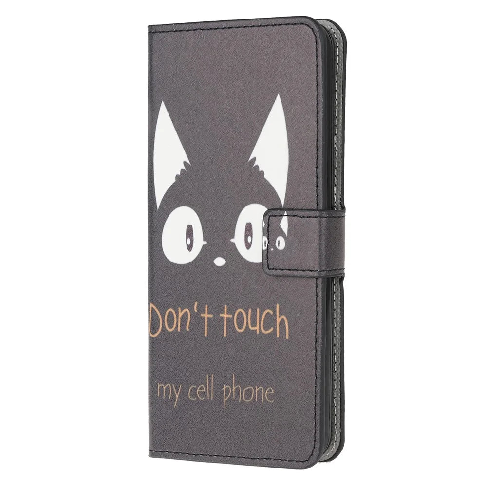 Wallet Stand Leather Pattern Printing Protective Case for Samsung Galaxy S30 Ultra/S21 Ultra - Black Cat - 2