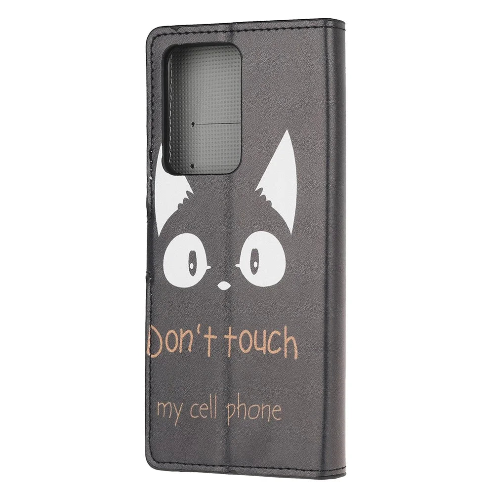 Wallet Stand Leather Pattern Printing Protective Case for Samsung Galaxy S30 Ultra/S21 Ultra - Black Cat - 3