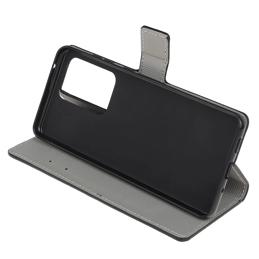 Wallet Stand Leather Pattern Printing Protective Case for Samsung Galaxy S30 Ultra/S21 Ultra - Black Cat - 5