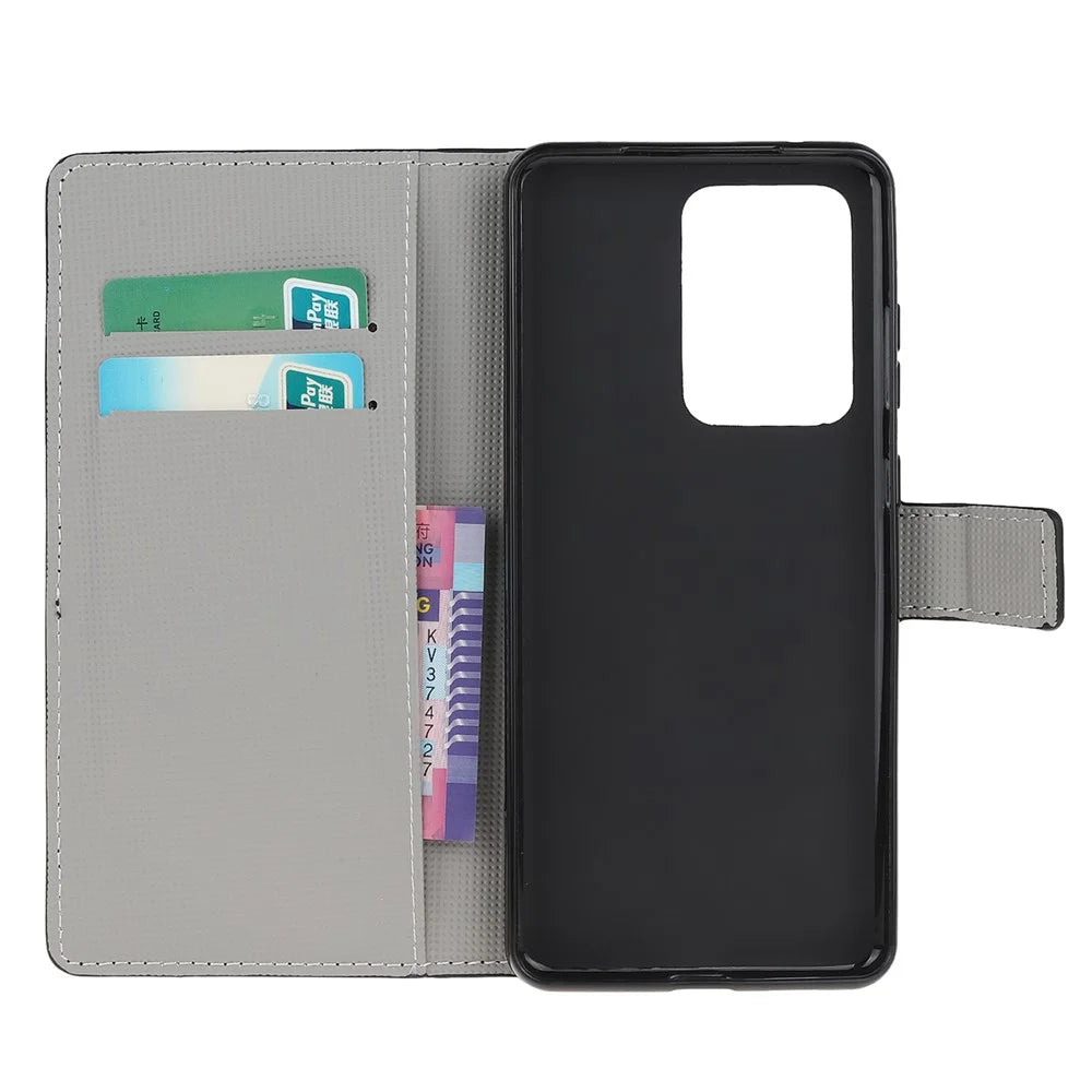 Wallet Stand Leather Pattern Printing Protective Case for Samsung Galaxy S30 Ultra/S21 Ultra - Black Cat - 6
