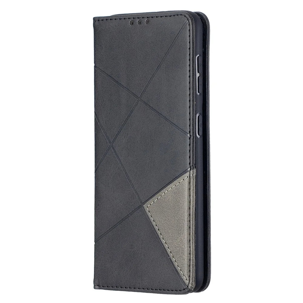 Auto-Absorbed Geometric Pattern Leather Case with Card Slots for Samsung Galaxy S21 4G / 5G - Black - 2