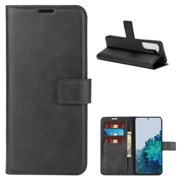 Magnetic Buckle Wallet Leather Phone Protective Shell for Samsung Galaxy S21 5G/S21 4G - Black - 1