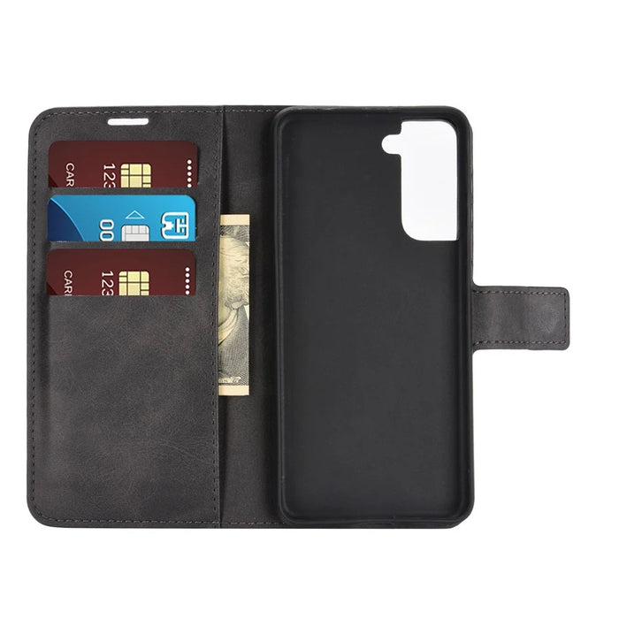 Magnetic Buckle Wallet Leather Phone Protective Shell for Samsung Galaxy S21 5G/S21 4G - Black - 2