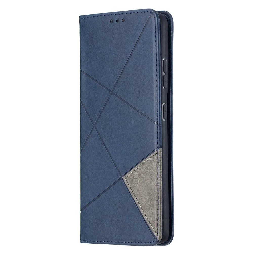Geometric Pattern Stand Leather Case with Card Slots for Samsung Galaxy S21 Ultra 5G - Blue - 3