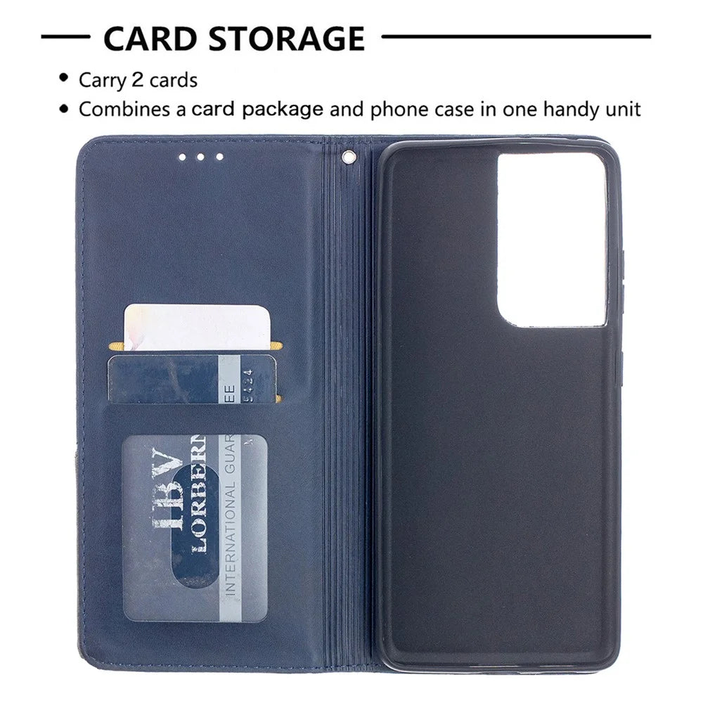 Geometric Pattern Stand Leather Case with Card Slots for Samsung Galaxy S21 Ultra 5G - Blue - 7