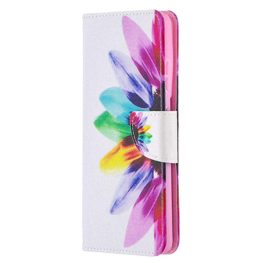 Hot Style Pattern Printing Stand Case Cover for Samsung Galaxy S21 Ultra 5G - Flower - 3