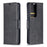 Solid Color PU Leather Phone Case for Samsung Galaxy S21 Ultra 5G - Black - 2