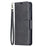 Solid Color PU Leather Phone Case for Samsung Galaxy S21 Ultra 5G - Black - 3