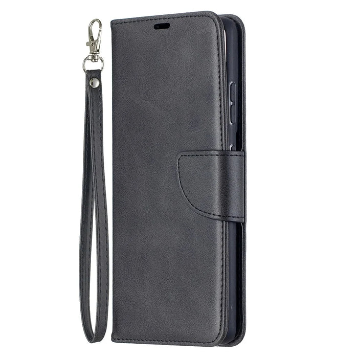Solid Color PU Leather Phone Case for Samsung Galaxy S21 Ultra 5G - Black - 3