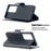 Solid Color PU Leather Phone Case for Samsung Galaxy S21 Ultra 5G - Black - 5