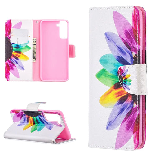 Hot Style Pattern Printing Stand Phone Case Cover for Samsung Galaxy S21+ 5G - Flower - 1