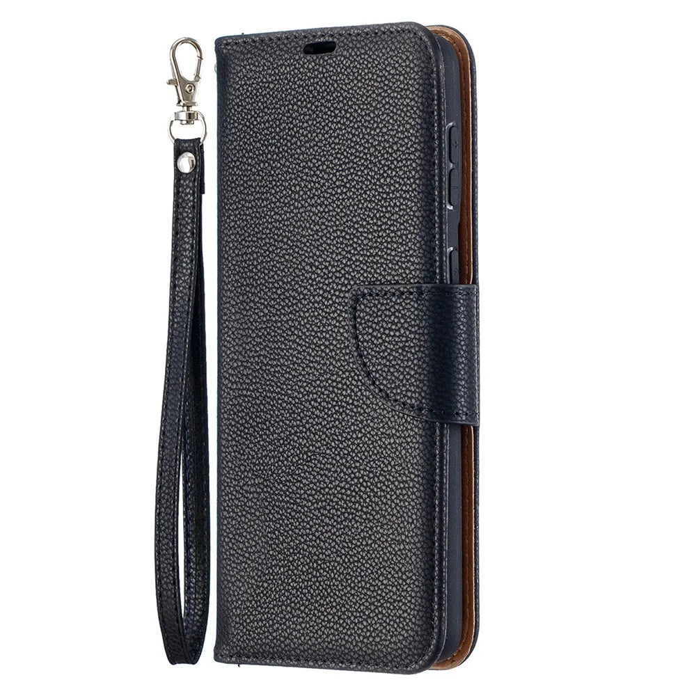 Litchi Texture with Wallet Leather Stand Case for Samsung Galaxy S21+ 5G - Black - 2