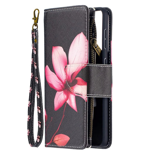 BF03 Pattern Printing Leather Phone Shell with Zipper Pocket Wallet for Samsung Galaxy S21 5G / S21 4G - Vivid Flower - 2