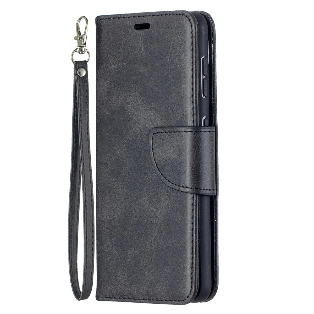 PU Leather Wallet Stylish Smartphone Case for Samsung Galaxy S21 5G/S21 4G - Black - 2