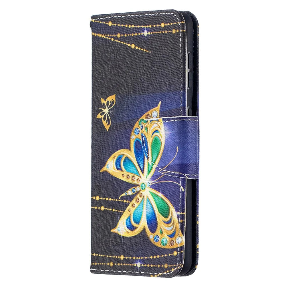 Pattern Printing Phone Cover Wallet Leather Case for Samsung Galaxy S21 5G/S21 4G - Butterfly - 2