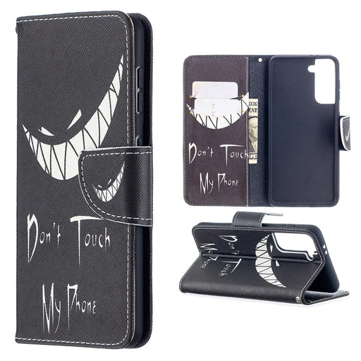 Faddish Pattern Printing Stand Leather Case Cover for Samsung Galaxy S21 4G/5G - Teeth - 1