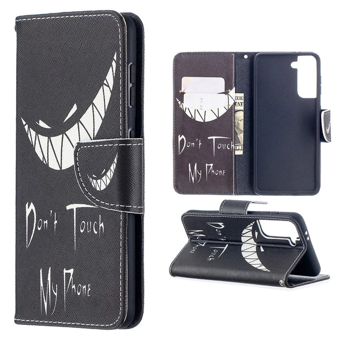 Faddish Pattern Printing Stand Leather Case Cover for Samsung Galaxy S21 4G/5G - Teeth - 1