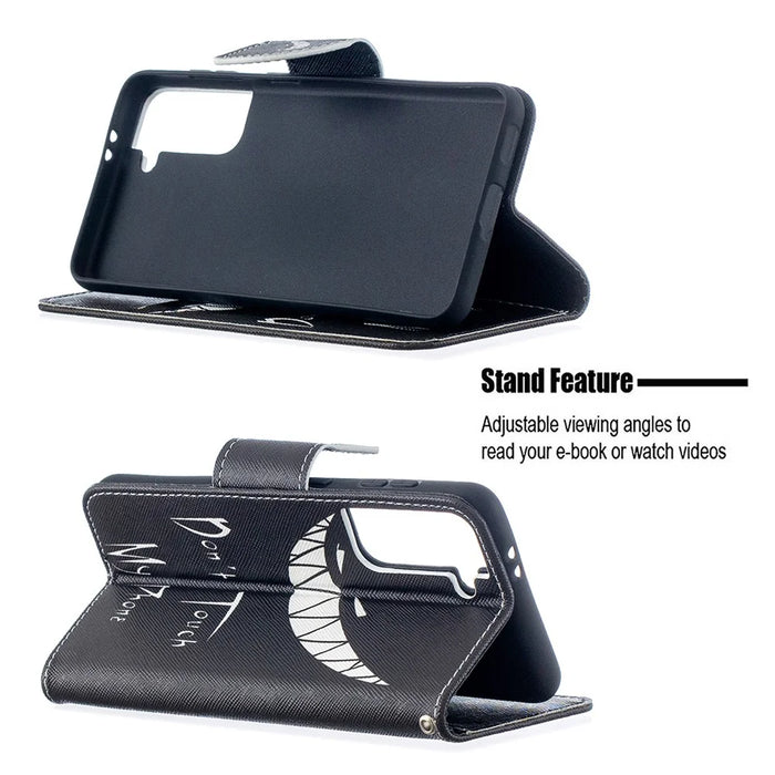 Faddish Pattern Printing Stand Leather Case Cover for Samsung Galaxy S21 4G/5G - Teeth - 5