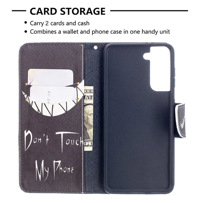 Faddish Pattern Printing Stand Leather Case Cover for Samsung Galaxy S21 4G/5G - Teeth - 6
