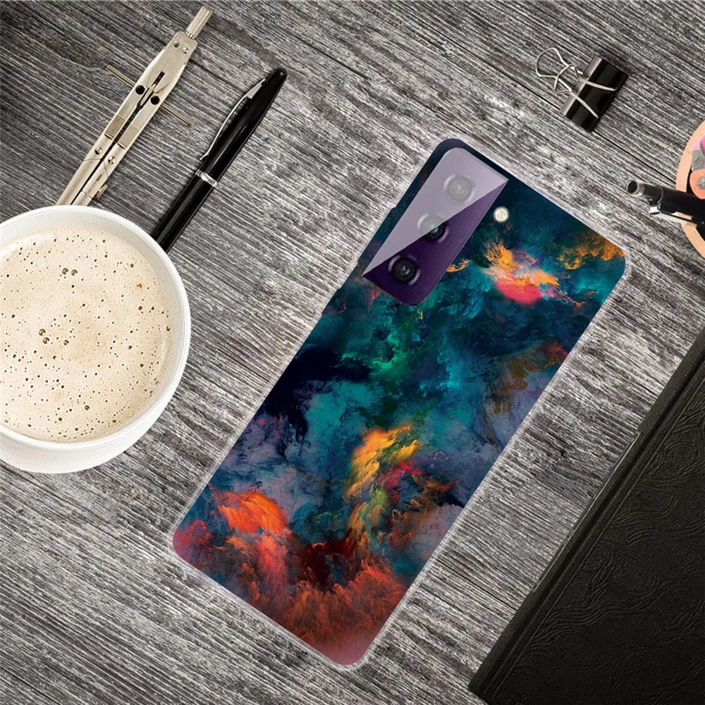 Super Clear Pattern Printing TPU Phone Cover Case for Samsung Galaxy S21 Plus 5G - Nebula - 2