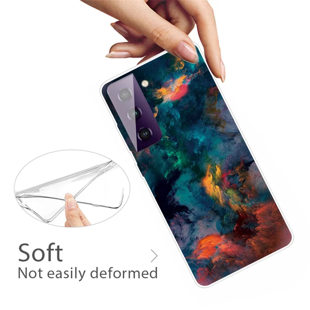 Super Clear Pattern Printing TPU Phone Cover Case for Samsung Galaxy S21 Plus 5G - Nebula - 3