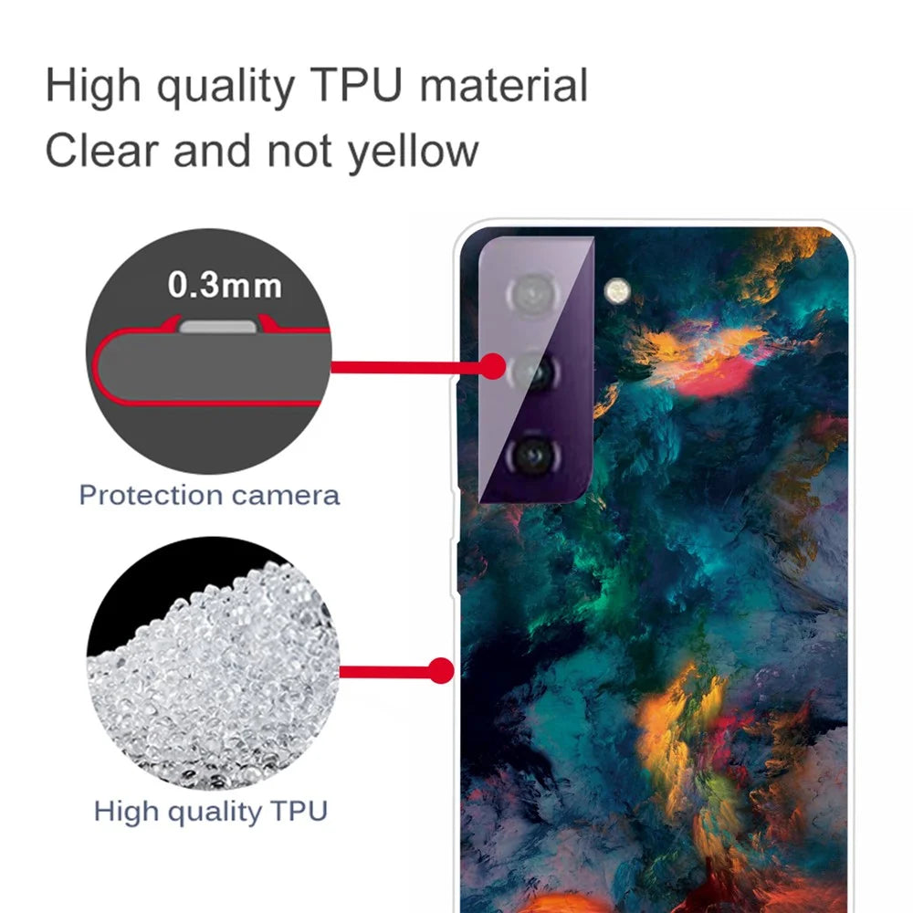 Super Clear Pattern Printing TPU Phone Cover Case for Samsung Galaxy S21 Plus 5G - Nebula - 4