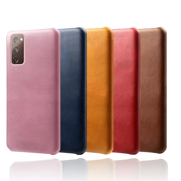 PU Leather Coated PC Case for Samsung Galaxy S20 FE 4G/5G/S20 Lite/S20 FE 2022 Protector Cover - Black - 7