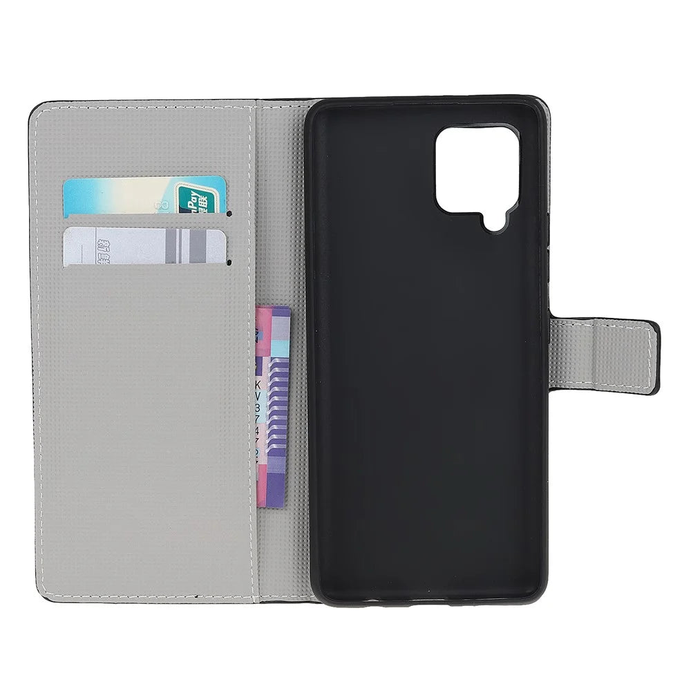 Wallet Stand Leather Pattern Printing Protective Case for Samsung Galaxy A12 - Colorful Circle - 6