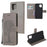 Imprint Tree Owl Leather Stylish Wallet Case for Samsung Galaxy A12 - Grey - 1