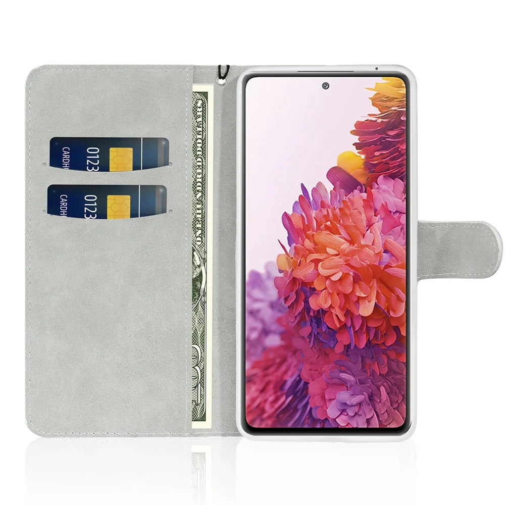 For Samsung Galaxy S20 FE 4G/5G/S20 Lite/S20 FE 2022 Glittery Powder Splicing Leather Wallet Stand Phone Cover - Gold - 4