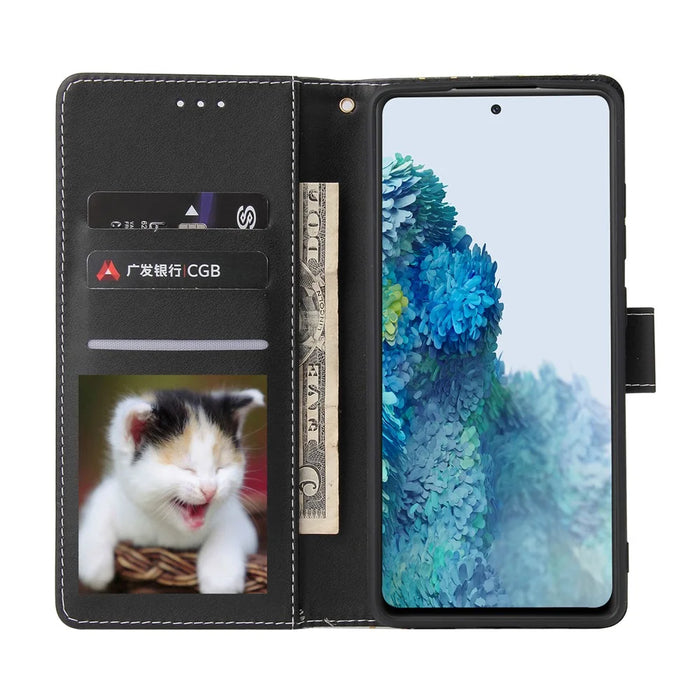 For Samsung Galaxy S20 FE 4G/5G/S20 Lite/S20 FE 2022 Lacquered Marble Pattern Leather Protection Case - Black - 5
