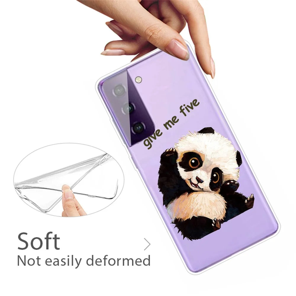 Patterned Flexible TPU Shell for Samsung Galaxy S21 4G/5G Phone Protective Cover - Give Me Five - 3