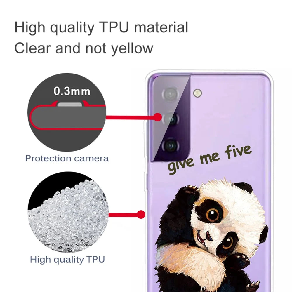 Patterned Flexible TPU Shell for Samsung Galaxy S21 4G/5G Phone Protective Cover - Give Me Five - 4