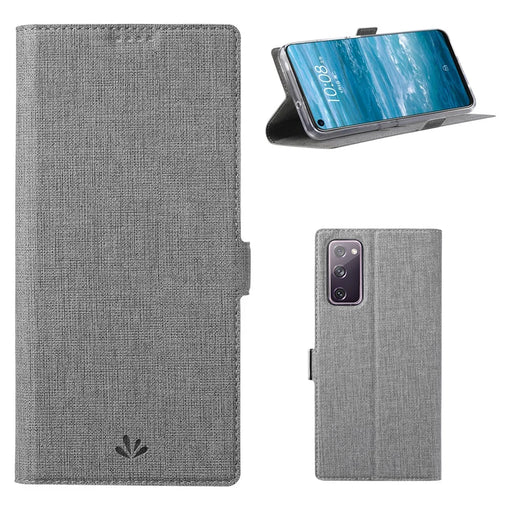 VILI K Series for Samsung Galaxy S20 FE 4G/5G/S20 Lite/S20 FE 2022 Wallet Stand Leather Cover - Grey - 1