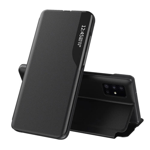 Case View Window PU Leather Stand Cover for Samsung Galaxy A51 5G SM-A516 - Black - 1