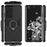 PC TPU Hybrid Case for Samsung Galaxy S21 Ultra 5G Cool Guard Ring Holder Kickstand Shell - Black - 3