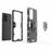 PC TPU Hybrid Case for Samsung Galaxy S21 Ultra 5G Cool Guard Ring Holder Kickstand Shell - Black - 4
