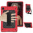 PC + TPU Hybrid Tablet Case Kickstand with Strap for Samsung Galaxy Tab A7 10.4 (2022) / (2020) - Red / Black - 1