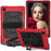 PC + TPU Hybrid Tablet Case Kickstand with Strap for Samsung Galaxy Tab A7 10.4 (2022) / (2020) - Red / Black - 3