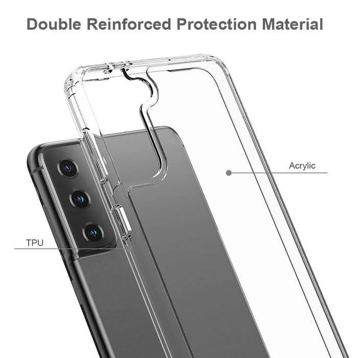 Acrylic + TPU Hybrid Anti-scratch Transparent Crystal Clear Case for Samsung Galaxy S21+ 5G - 5