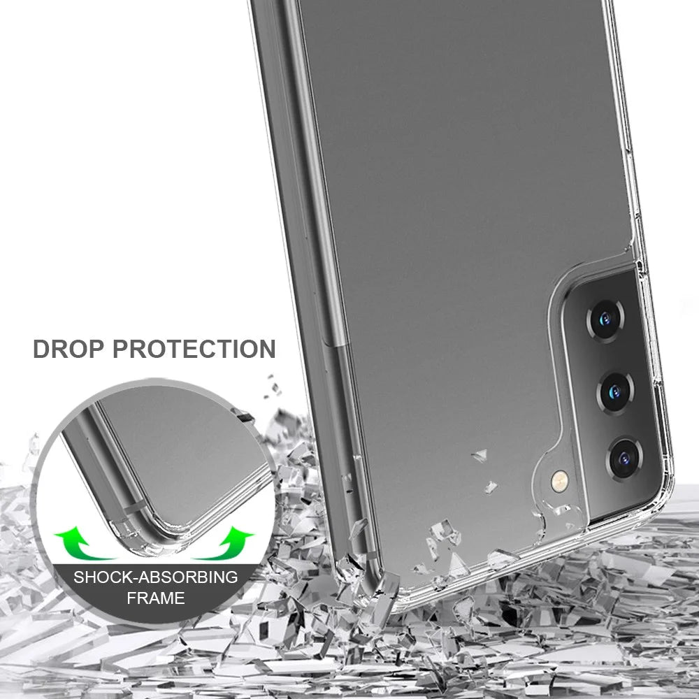 Crystal Clear Anti-scratch Transparent Acrylic + TPU Hybrid Case for Samsung Galaxy S21 4G/5G - 5