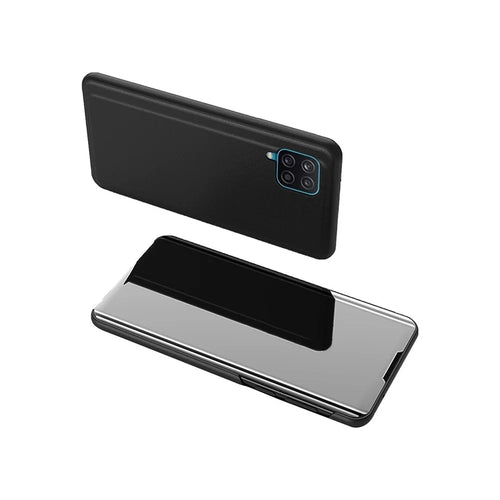 For Samsung Galaxy A12 Flip Leather Cover with Stand Full Body Protective Phone Case - Black - 1