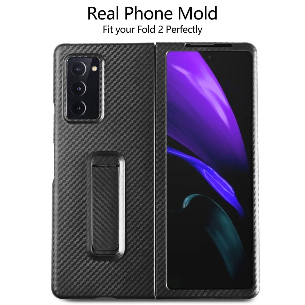 Kickstand Design Hard PC Phone Case for Samsung Galaxy Z Fold2 5G - Black - 2