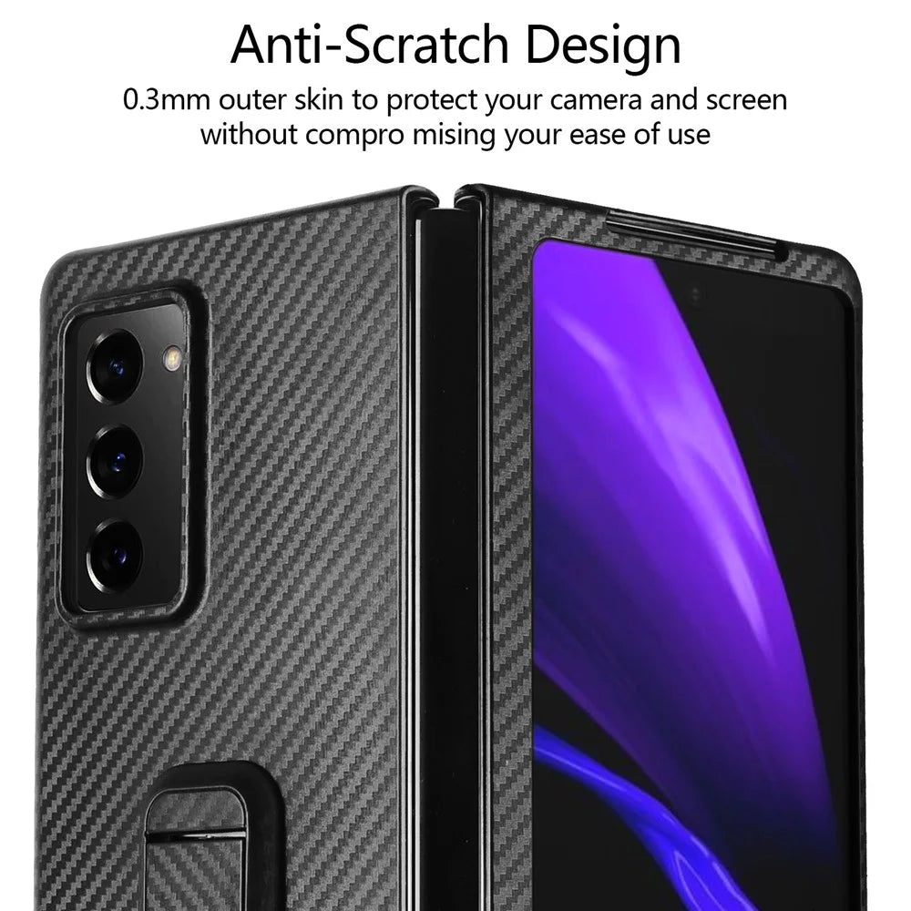 Kickstand Design Hard PC Phone Case for Samsung Galaxy Z Fold2 5G - Black - 3